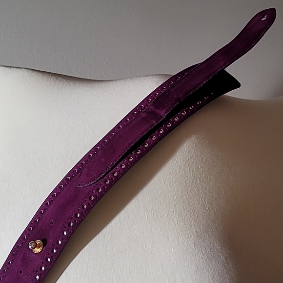 COPY - CHARLES JORDAN RARE PURPLE SUEDE STATEMENT BELT VINTAGE RETRO BOHEMIAN OS - Picture 6 of 16